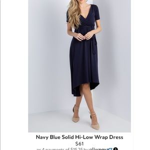 Navy blue maternity high low dress